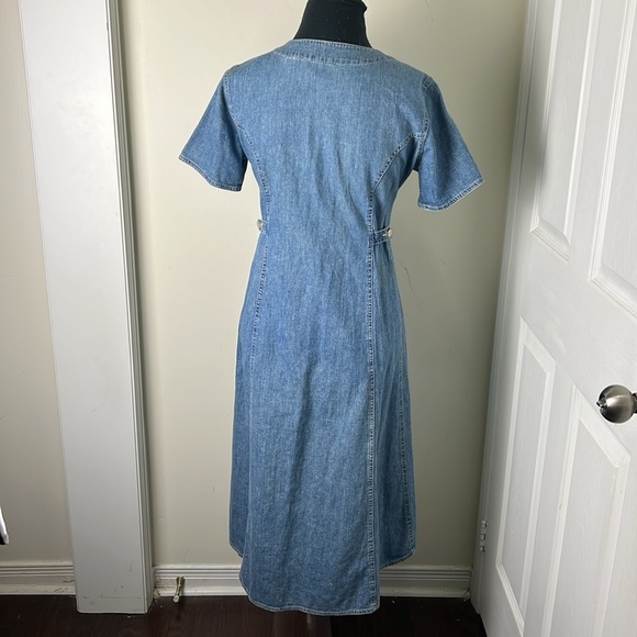 Vintage Denim Button Down Jeans Dress Size Small - Picture 7 of 16